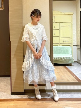 「axes femme（アクシーズファム）のアイテム（レッグウェア）」を使った、白あんさん（レディース・161cm）の夏コーディネート