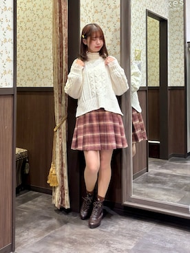 「ニット/セーター」｜「アイテム（その他アウター）」を使った、白あんさん（レディース・162cm）の冬コーディネート