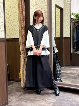 「アイテム（ボストンバッグ）」を使った、白あんさん（レディース・162cm）の秋コーディネート