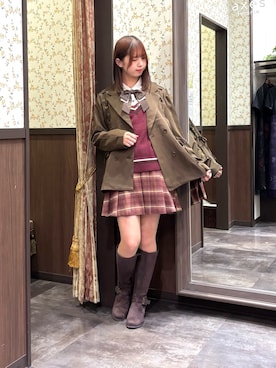 「アイテム（ベスト）」を使った、白あんさん（レディース・162cm・20代）の秋コーディネート