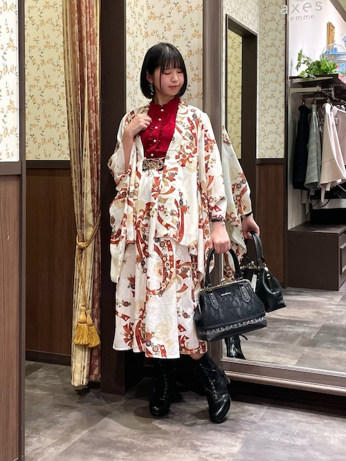 燦爛柄ワンピース 美品 フリーサイズ セール】燦爛柄ワンピース（ワンピース）｜axes femme