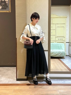 「axes femme（アクシーズファム）のアイテム（ローファー）」を使った、白あんさん（レディース・161cm）の夏コーディネート