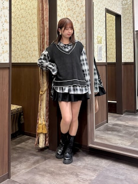 「アイテム（タンクトップ）」を使った、白あんさん（レディース・162cm）の秋コーディネート