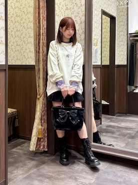 「アイテム（手袋）」を使った、白あんさん（レディース・162cm）の秋コーディネート