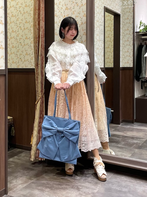 リボンレースボリューム付け襟（付け襟）｜axes femme