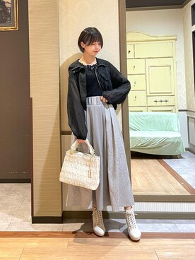 「axes femme（アクシーズファム）のアイテム（ブルゾン）」を使った、白あんさん（レディース・161cm）の秋コーディネート