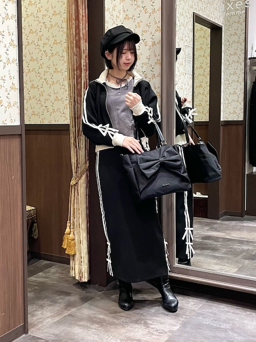 tシャツ チョーカー付きプルオーバー レディース axes femme tシャツ チョーカー付コルセット風プルオーバー