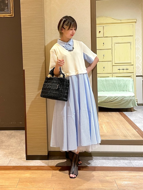 専用　AKRIS アクリス　シルクブレンド　ストライプ ワンピース 上品スタイル 専用 AKRIS ワンピース ストライプ シルクブレンド