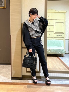 「axes femme（アクシーズファム）のアイテム（デニムパンツ）」を使った、白あんさん（レディース・161cm）の夏コーディネート