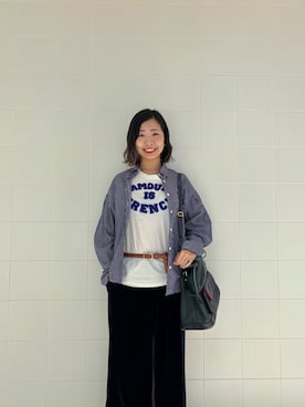 「アイテム（ベルト）」を使った、MoonAesilさん（レディース・165cm）の秋コーディネート