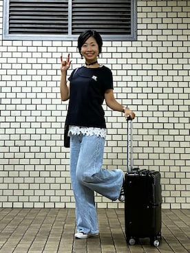 「LONGCHAMP（ロンシャン）のアイテム（バッグ）」を使った、MoonAesilさん（レディース・165cm）の秋コーディネート