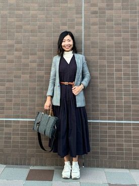 「アイテム（シャツワンピース）」を使った、MoonAesilさん（レディース・165cm）の秋コーディネート
