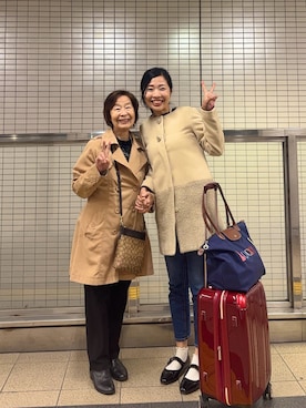 「アイテム（ノーカラーコート）」を使った、MoonAesilさん（レディース・165cm）の秋コーディネート