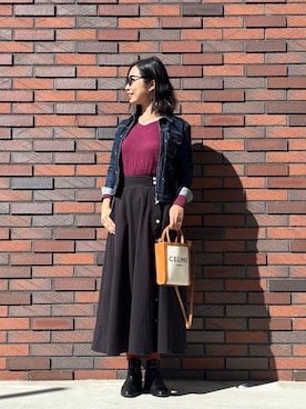 「アイテム（デニムジャケット）」を使った、MoonAesilさん（レディース・165cm・30代）の秋コーディネート