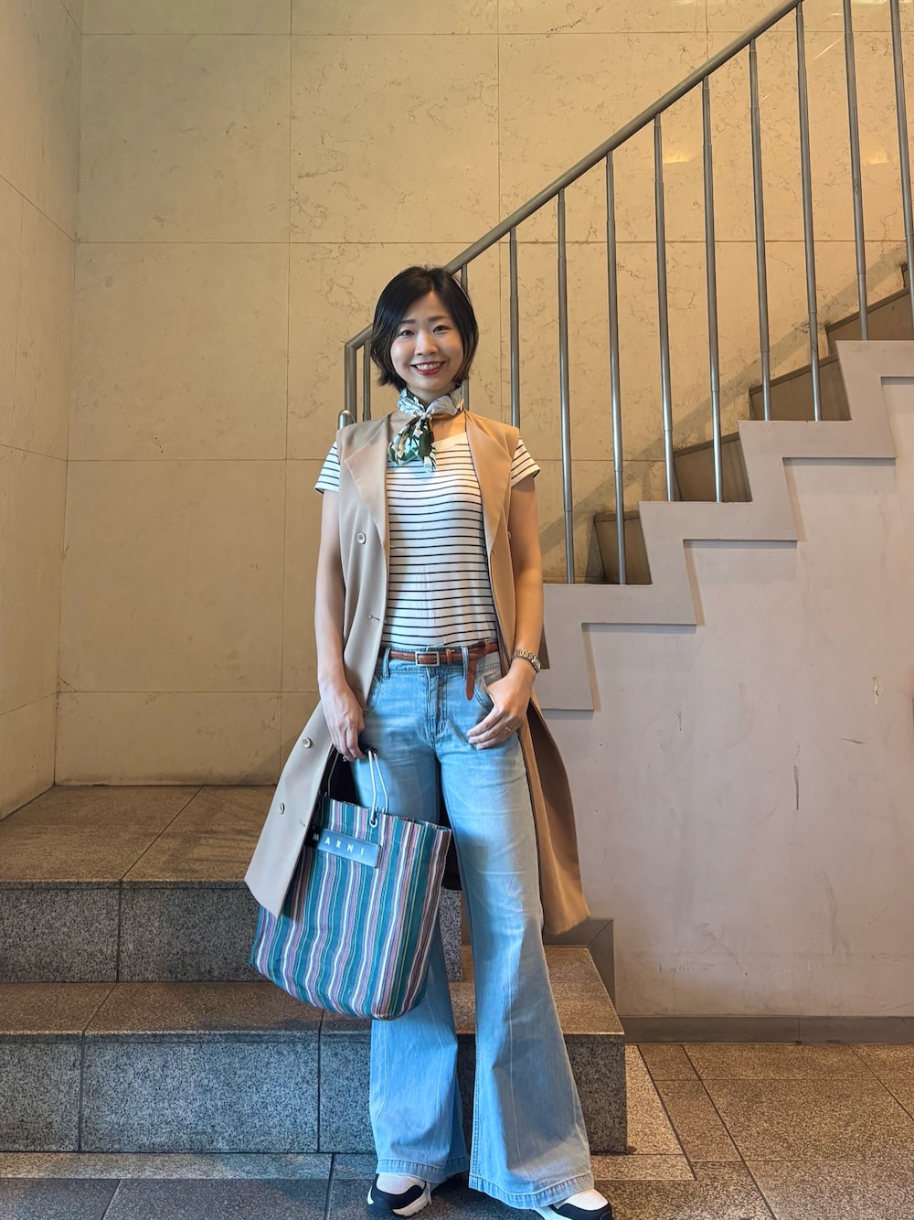 MARNI かごバッグ グリーン/ベージュ マルニ MARNI ハンドバッグ かごバッグ 2WAY ショルダーバッグ