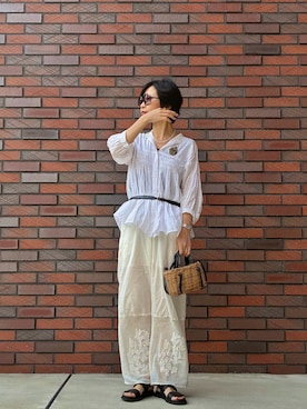 「no brand（ノーブランド）のアイテム」を使った、MoonAesilさん（レディース・165cm）の夏コーディネート