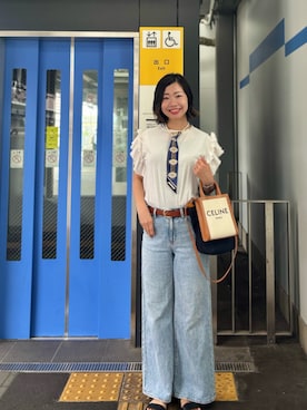 「無印良品（ムジルシリョウヒン）の婦人　レザーサンダル（サンダル）」を使った、MoonAesilさん（レディース・165cm・30代）の夏コーディネート