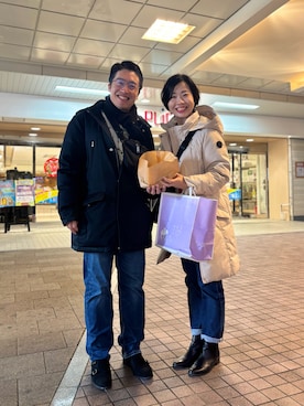 「アイテム（デニムパンツ）」を使った、MoonAesilさん（レディース・165cm・30代）の冬コーディネート