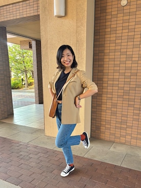 「アイテム（テーラードジャケット）」を使った、MoonAesilさん（レディース・165cm）の秋コーディネート