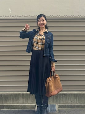 「アイテム（デニムジャケット）」を使った、MoonAesilさん（レディース・165cm・30代）の秋コーディネート