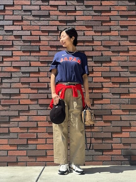 「KANGOL（カンゴール）のアイテム（帽子）」を使った、MoonAesilさん（レディース・165cm）の春コーディネート