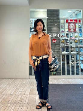 「スカーフ」｜MoonAesilさん（レディース・165cm）の夏コーディネート