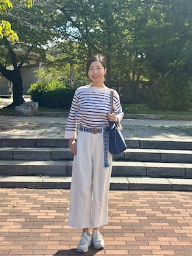 「アイテム（ベルト）」を使った、MoonAesilさん（レディース・165cm）の秋コーディネート