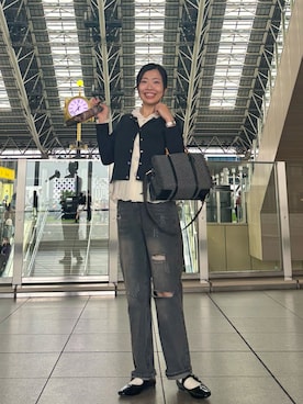 「アイテム（トートバッグ）」を使った、MoonAesilさん（レディース・165cm）の秋コーディネート