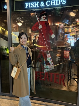 「アイテム（ストール/ショール）」を使った、MoonAesilさん（レディース・165cm）の秋コーディネート