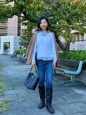 「FURLA（フルラ）のアイテム」を使った、MoonAesilさん（レディース・165cm）の秋コーディネート