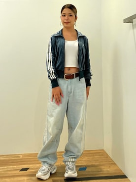 「アイテム（ジャージ）」を使った、MHさん（レディース・163cm）の秋コーディネート