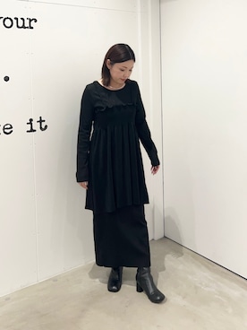 「アイテム（チュニック）」を使った、ITSUMIさん（レディース・153cm）の秋コーディネート