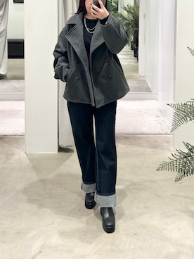 「アイテム（ピーコート）」を使った、ITSUMIさん（レディース・153cm）の秋コーディネート