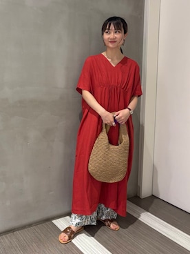 「ウェーブ×イエベ秋」｜YOKO  HONDAさん（レディース・152cm）の夏コーディネート