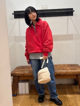 「FORK&SPOON」｜「アイテム（スウェット）」を使った、YOKO  HONDAさん（レディース・152cm）の秋コーディネート