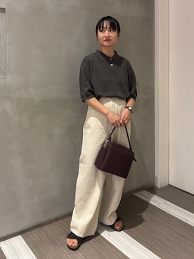 「アイテム（ポロシャツ）」を使った、YOKO  HONDAさん（レディース・152cm）の夏コーディネート