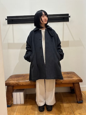 「アイテム（ステンカラーコート）」を使った、YOKO  HONDAさん（レディース・152cm・20代）の秋コーディネート