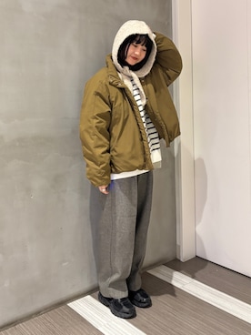 「アイテム（ブルゾン）」を使った、YOKO  HONDAさん（レディース・152cm・30代）の冬コーディネート