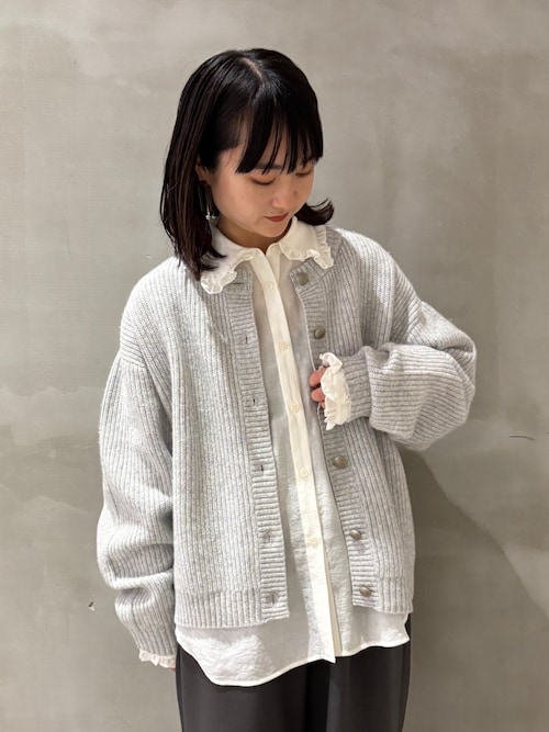 セール】ハミルトンウール畦クルーネックカーディガン（カーディガン