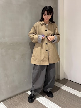 「アイテム（ステンカラーコート）」を使った、YOKO  HONDAさん（レディース・152cm）の秋コーディネート