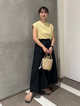 「Gramicci（グラミチ）のアイテム」を使った、YOKO  HONDAさん（レディース・152cm）の夏コーディネート