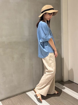 「ウェーブ×イエベ秋」｜YOKO  HONDAさん（レディース・152cm）の夏コーディネート