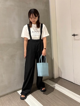 「骨格ウェーブ」｜「アイテム（オールインワン・サロペット）」を使った、YOKO  HONDAさん（レディース・152cm）の夏コーディネート