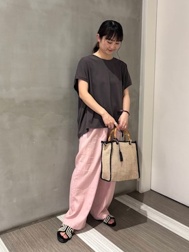 「ウェーブ×イエベ秋」｜YOKO  HONDAさん（レディース・152cm）の夏コーディネート