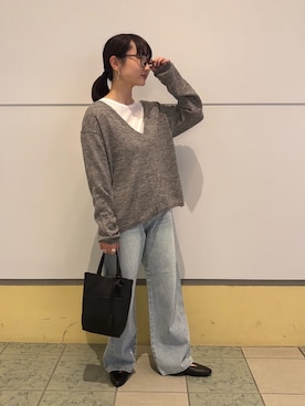 「アイテム（ニット/セーター）」を使った、YOKO  HONDAさん（レディース・152cm・30代）の秋コーディネート