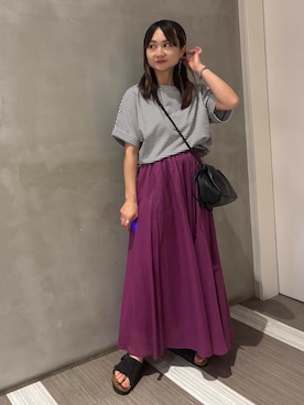「ウェーブ×イエベ秋」｜YOKO  HONDAさん（レディース・152cm）の夏コーディネート