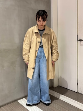 「ウェーブ×イエベ秋」｜「アイテム（その他アウター）」を使った、YOKO  HONDAさん（レディース・152cm）の冬コーディネート