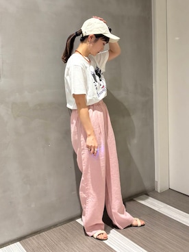 「ウェーブ×イエベ秋」｜YOKO  HONDAさん（レディース・152cm）の夏コーディネート
