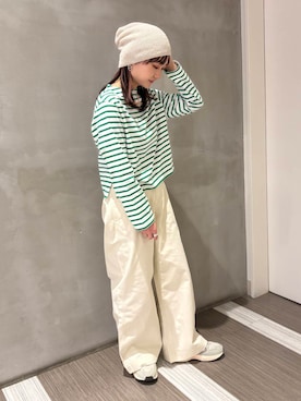 「20代後半」｜「アイテム（帽子）」を使った、YOKO  HONDAさん（レディース・152cm）の冬コーディネート