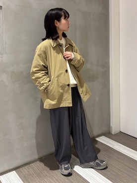 「アイテム（ステンカラーコート）」を使った、YOKO  HONDAさん（レディース・152cm）の秋コーディネート